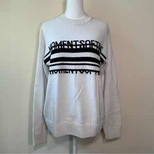 H&M Crewneck Men’s Knit Sweater White/Black S